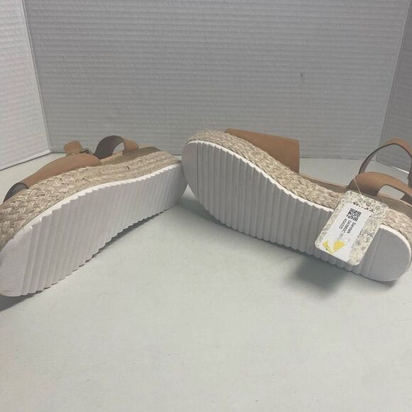 MUDD Women’s Espadrille Sandals Tan Sz 6 Ankle Strap Buckle Open Toe New No Box - Picture 3 of 9